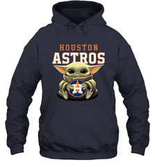 Baby Yoda Hugs Loves The Houston Astros Baseball Adult Hoodie Sweatshirt Adult Hoodie Sweatshirt - VeigarTee