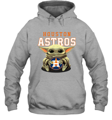 Baby Yoda Hugs Loves The Houston Astros Baseball Adult Hoodie Sweatshirt Adult Hoodie Sweatshirt - VeigarTee