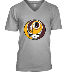 Washington Redskins Grateful Dead Steal Your Face NFL Football Mens V-Neck T-Shirt Mens V-Neck T-Shirt - VeigarTee