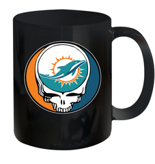 Miami Dolphins Grateful Dead Steal Your Face NFL Football Ceramic Mug 11oz Ceramic Mug 11oz - VeigarTee