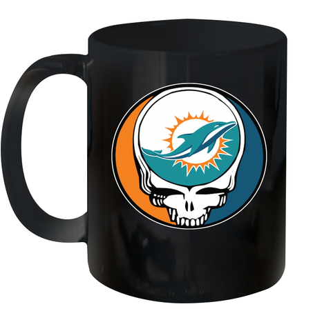 Miami Dolphins Grateful Dead Steal Your Face NFL Football Ceramic Mug 11oz Ceramic Mug 11oz / Black / 11oz Ceramic Mug 11oz - VeigarTee