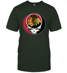 Chicago Blackhawks Grateful Dead Steal Your Face Hockey NHL Mens T-Shirt Mens T-Shirt - VeigarTee