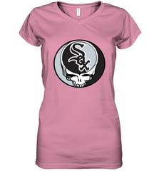 Chicago White Sox Grateful Dead Steal Your Face Baseball Womens V-Neck T-Shirt Womens V-Neck T-Shirt - VeigarTee