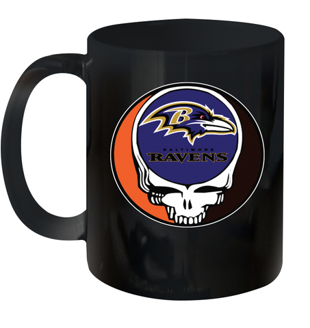 Baltimore Ravens Grateful Dead Steal Your Face NFL Football Ceramic Mug 11oz Ceramic Mug 11oz / Black / 11oz Ceramic Mug 11oz - VeigarTee