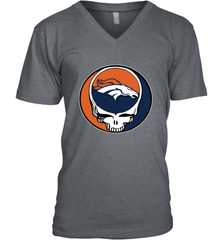 Denver Broncos Grateful Dead Steal Your Face NFL Football Mens V-Neck T-Shirt Mens V-Neck T-Shirt - VeigarTee