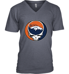 Denver Broncos Grateful Dead Steal Your Face NFL Football Mens V-Neck T-Shirt Mens V-Neck T-Shirt - VeigarTee