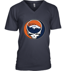 Denver Broncos Grateful Dead Steal Your Face NFL Football Mens V-Neck T-Shirt