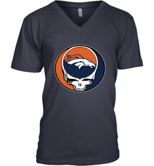 Denver Broncos Grateful Dead Steal Your Face NFL Football Mens V-Neck T-Shirt Mens V-Neck T-Shirt - VeigarTee