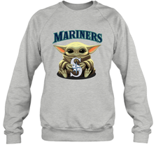 Baby Yoda Hugs Loves The Seattle Mariners Baseball Adult Sweatshirt Adult Sweatshirt - VeigarTee