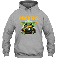 Baby Yoda Loves The Green Bay Packers Star Wars Baby Yoda Hugs Packers NFL Adult Hoodie Sweatshirt Adult Hoodie Sweatshirt - VeigarTee