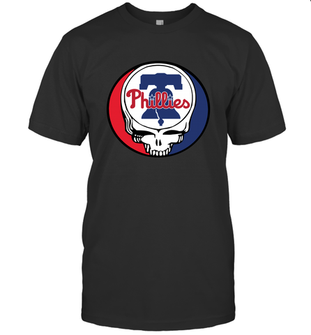 Philadelphia Phillies Grateful Dead Steal Your Face Baseball Mens T-Shirt Mens T-Shirt / Black / S Mens T-Shirt - VeigarTee