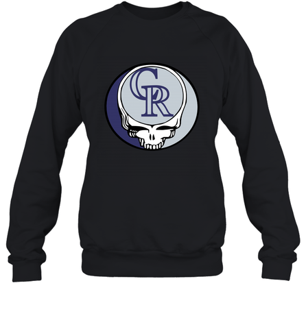 Colorado Rockies Grateful Dead Steal Your Face Baseball Adult Sweatshirt Adult Sweatshirt / Black / S Adult Sweatshirt - VeigarTee