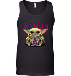 Baby Yoda Hugs Loves The Los Angeles Angels Baseball Mens Tank Top