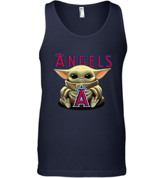 Baby Yoda Hugs Loves The Los Angeles Angels Baseball Mens Tank Top