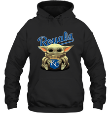 Baby Yoda Hugs Loves The Kansas City Royals Baseball Adult Hoodie Sweatshirt Adult Hoodie Sweatshirt - VeigarTee