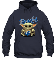 Baby Yoda Hugs Loves The Kansas City Royals Baseball Adult Hoodie Sweatshirt Adult Hoodie Sweatshirt - VeigarTee