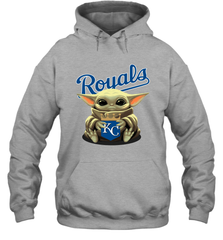 Baby Yoda Hugs Loves The Kansas City Royals Baseball Adult Hoodie Sweatshirt Adult Hoodie Sweatshirt - VeigarTee