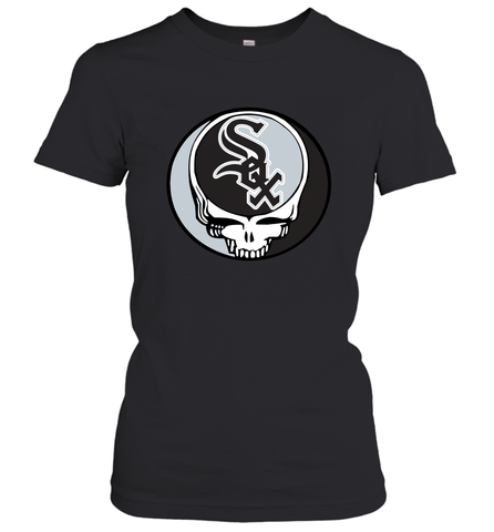 Chicago White Sox Grateful Dead Steal Your Face Baseball Womens T-Shirt Womens T-Shirt / Black / XS Womens T-Shirt - VeigarTee