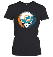Miami Dolphins Grateful Dead Steal Your Face NFL Football Womens T-Shirt Womens T-Shirt - VeigarTee