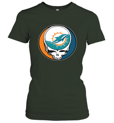 Miami Dolphins Grateful Dead Steal Your Face NFL Football Womens T-Shirt Womens T-Shirt - VeigarTee