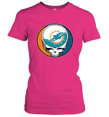 Miami Dolphins Grateful Dead Steal Your Face NFL Football Womens T-Shirt Womens T-Shirt - VeigarTee