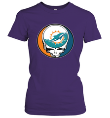 Miami Dolphins Grateful Dead Steal Your Face NFL Football Womens T-Shirt Womens T-Shirt - VeigarTee