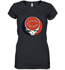 Chicago Bears Grateful Dead Steal Your Face NFL Football Womens V-Neck T-Shirt Womens V-Neck T-Shirt - VeigarTee