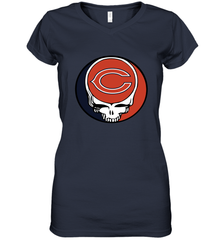 Chicago Bears Grateful Dead Steal Your Face NFL Football Womens V-Neck T-Shirt Womens V-Neck T-Shirt - VeigarTee