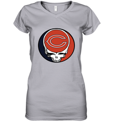 Chicago Bears Grateful Dead Steal Your Face NFL Football Womens V-Neck T-Shirt Womens V-Neck T-Shirt - VeigarTee