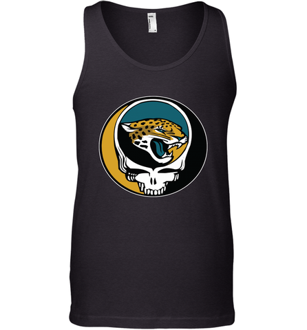 Jacksonville Jaguars Grateful Dead Steal Your Face NFL Football Mens Tank Top Mens Tank Top / Black / XS Mens Tank Top - VeigarTee