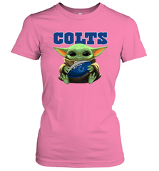Baby Yoda Loves The Indianapolis Colts Star Wars Baby Yoda Hugs Colts NFL Womens T-Shirt Womens T-Shirt - VeigarTee