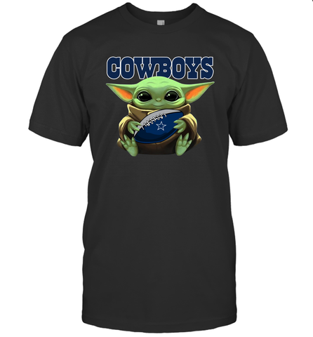 Baby Yoda Loves The Dallas Cowboys Star Wars Baby Yoda Hugs Cowboys NFL Mens T-Shirt Mens T-Shirt / Black / S Mens T-Shirt - VeigarTee