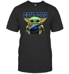 Baby Yoda Loves The Dallas Cowboys Star Wars Baby Yoda Hugs Cowboys NFL Mens T-Shirt Mens T-Shirt - VeigarTee