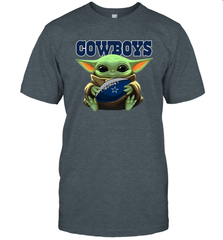 Baby Yoda Loves The Dallas Cowboys Star Wars Baby Yoda Hugs Cowboys NFL Mens T-Shirt Mens T-Shirt - VeigarTee