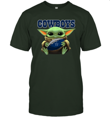 Baby Yoda Loves The Dallas Cowboys Star Wars Baby Yoda Hugs Cowboys NFL Mens T-Shirt Mens T-Shirt - VeigarTee