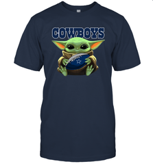 Baby Yoda Loves The Dallas Cowboys Star Wars Baby Yoda Hugs Cowboys NFL Mens T-Shirt Mens T-Shirt - VeigarTee