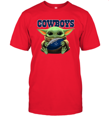 Baby Yoda Loves The Dallas Cowboys Star Wars Baby Yoda Hugs Cowboys NFL Mens T-Shirt Mens T-Shirt - VeigarTee