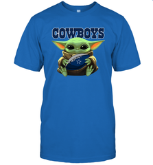 Baby Yoda Loves The Dallas Cowboys Star Wars Baby Yoda Hugs Cowboys NFL Mens T-Shirt Mens T-Shirt - VeigarTee