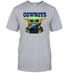 Baby Yoda Loves The Dallas Cowboys Star Wars Baby Yoda Hugs Cowboys NFL Mens T-Shirt Mens T-Shirt - VeigarTee