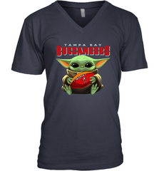 Baby Yoda Loves The Tampa Bay Buccaneers Star Wars Baby Yoda Hugs Buccaneers NFL Mens V-Neck T-Shirt Mens V-Neck T-Shirt - VeigarTee