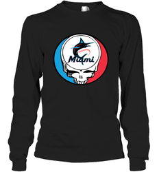Miami Marlins Grateful Dead Steal Your Face Baseball Adult Long Sleeve T-Shirt