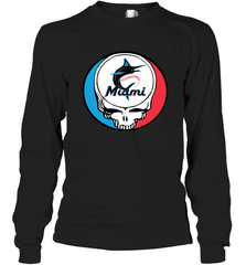 Miami Marlins Grateful Dead Steal Your Face Baseball Adult Long Sleeve T-Shirt Adult Long Sleeve T-Shirt - VeigarTee