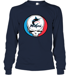 Miami Marlins Grateful Dead Steal Your Face Baseball Adult Long Sleeve T-Shirt Adult Long Sleeve T-Shirt - VeigarTee