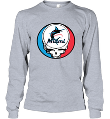 Miami Marlins Grateful Dead Steal Your Face Baseball Adult Long Sleeve T-Shirt Adult Long Sleeve T-Shirt - VeigarTee
