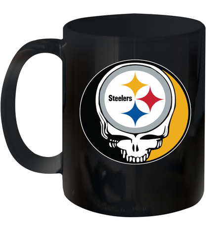 Pittsburgh Steelers Grateful Dead Steal Your Face NFL Football Ceramic Mug 11oz Ceramic Mug 11oz / Black / 11oz Ceramic Mug 11oz - VeigarTee