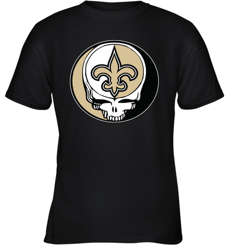 New Orleans Saints Grateful Dead Steal Your Face NFL Football Youth T-Shirt Youth T-Shirt / Black / XS Youth T-Shirt - VeigarTee