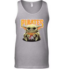 Baby Yoda Hugs Loves The Pittsburgh Pirates Baseball Mens Tank Top Mens Tank Top - VeigarTee