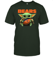 Baby Yoda Loves The Chicago Bears Star Wars Baby Yoda Hugs Bears NFL Mens T-Shirt Mens T-Shirt - VeigarTee