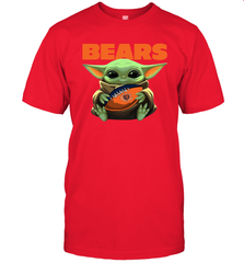 Baby Yoda Loves The Chicago Bears Star Wars Baby Yoda Hugs Bears NFL Mens T-Shirt Mens T-Shirt - VeigarTee