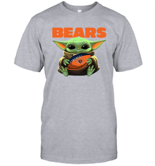 Baby Yoda Loves The Chicago Bears Star Wars Baby Yoda Hugs Bears NFL Mens T-Shirt Mens T-Shirt - VeigarTee